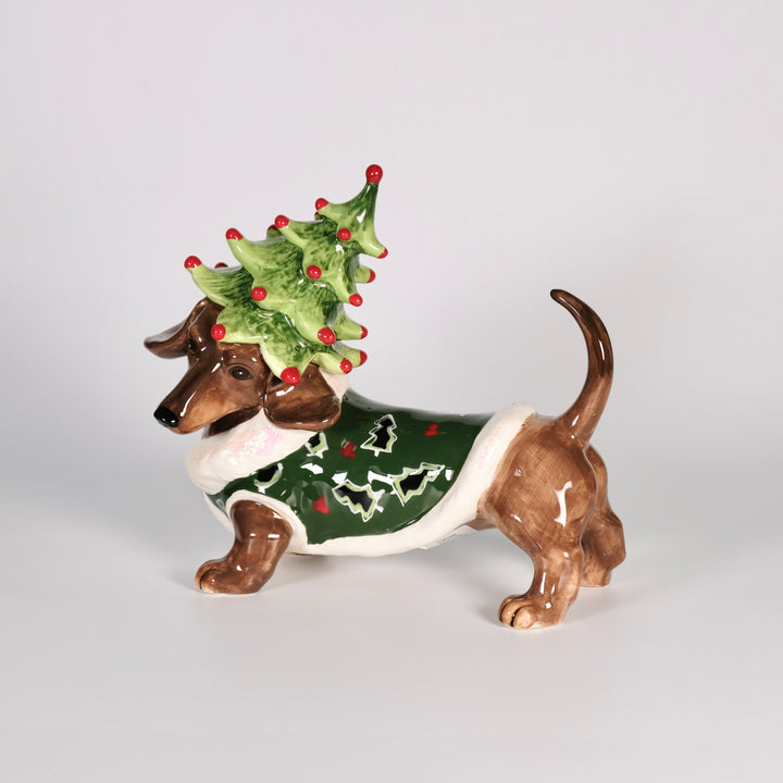 Green Dachshund Figurine
