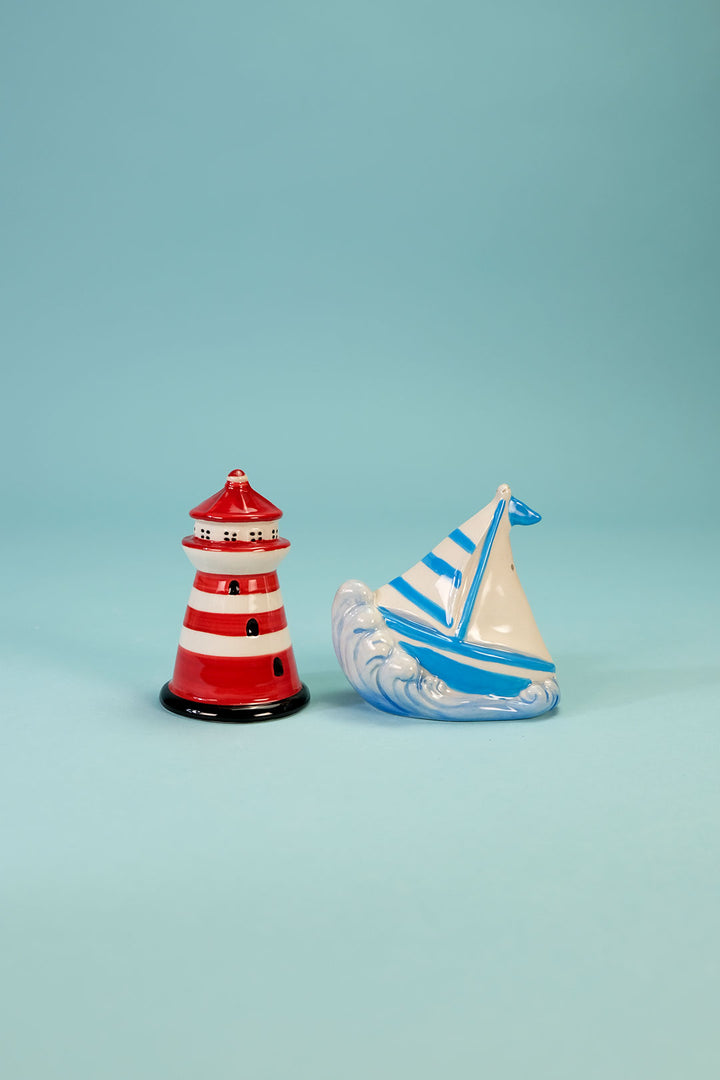 Lighthouse and Sailing Boat Salt & Pepper Set