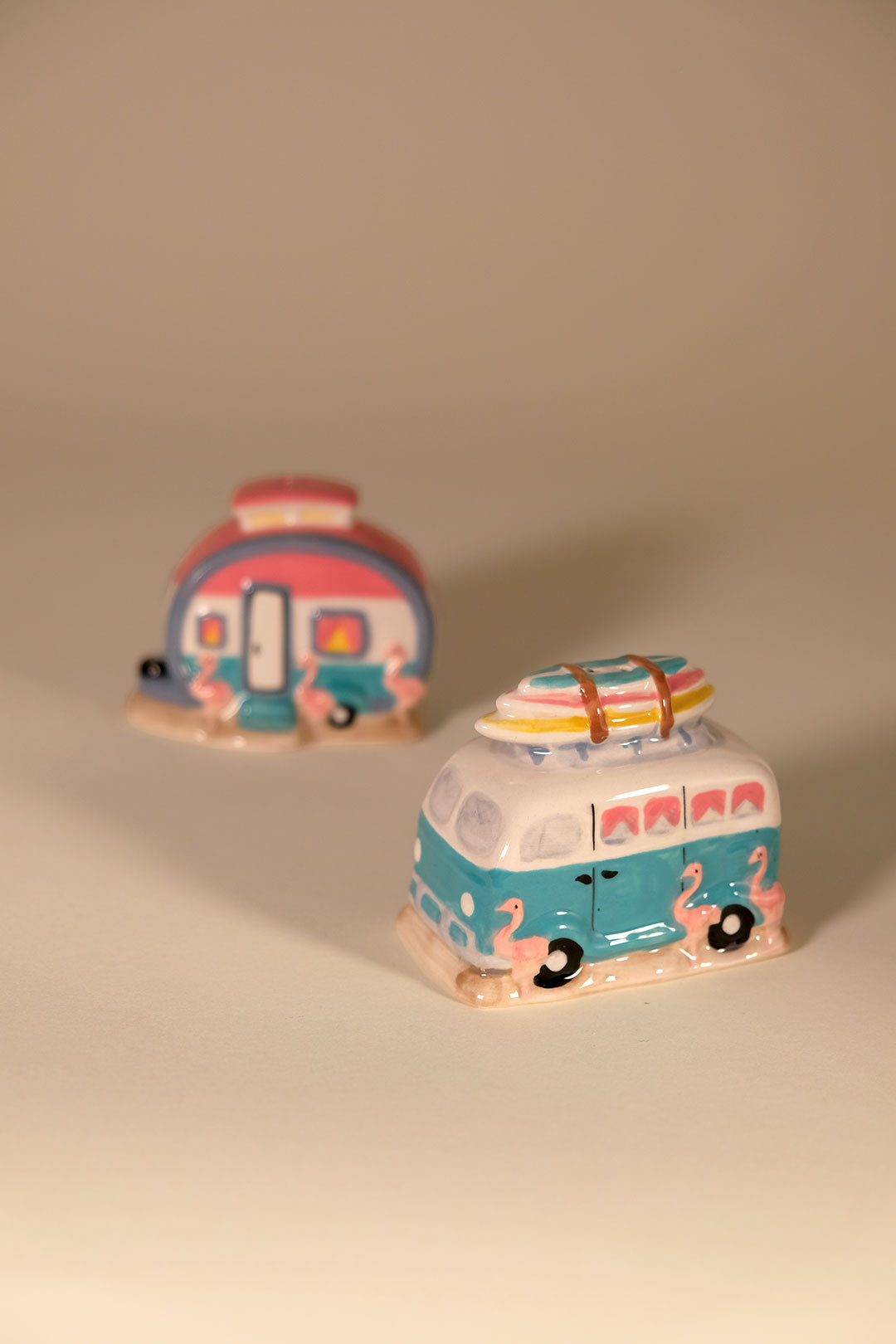 Flamingo Camper Salt & Pepper Set