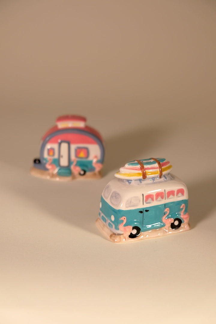 Flamingo Camper Salt & Pepper Set