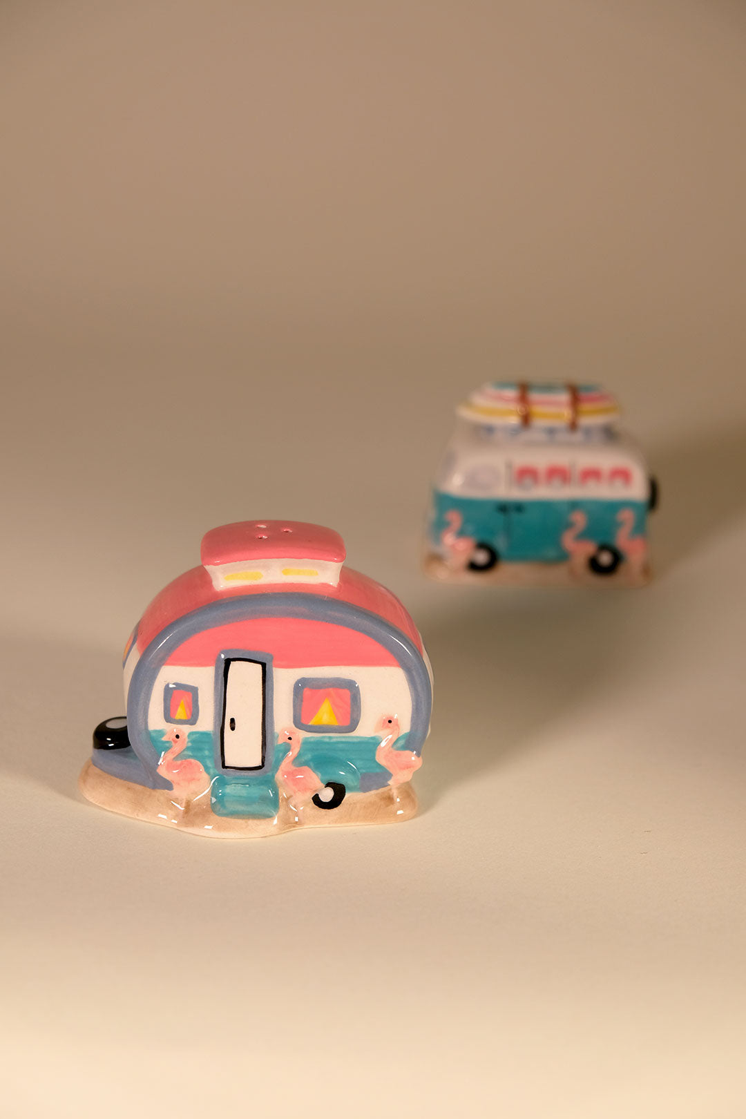 Flamingo Camper Salt & Pepper Set