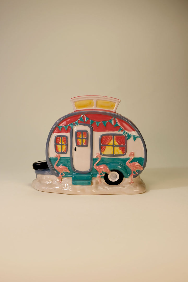 Flamingo Camper Cookie Jar