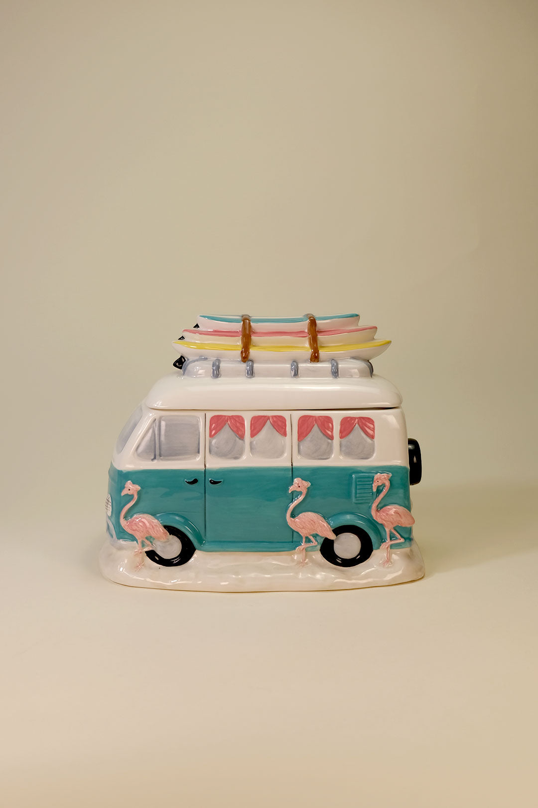 Blue Sky Clayworks Flamingo Camp Van Cookie Jar - Thumbnail 2