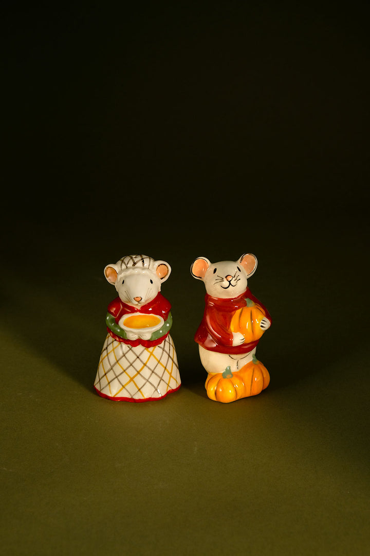 Pumpkin Pie Mice Salt and Pepper Set