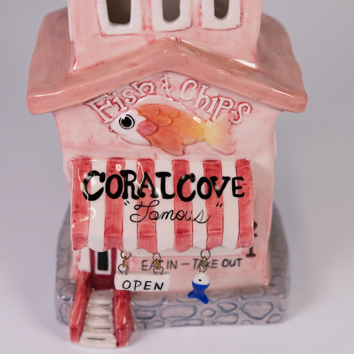 Clayworks Coral Cove Fish Chips Candle House