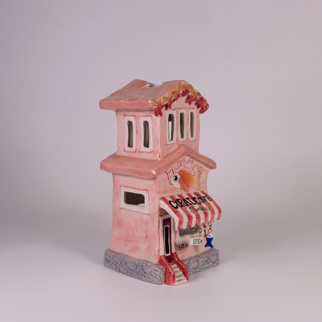 Clayworks Coral Cove Fish Chips Candle House