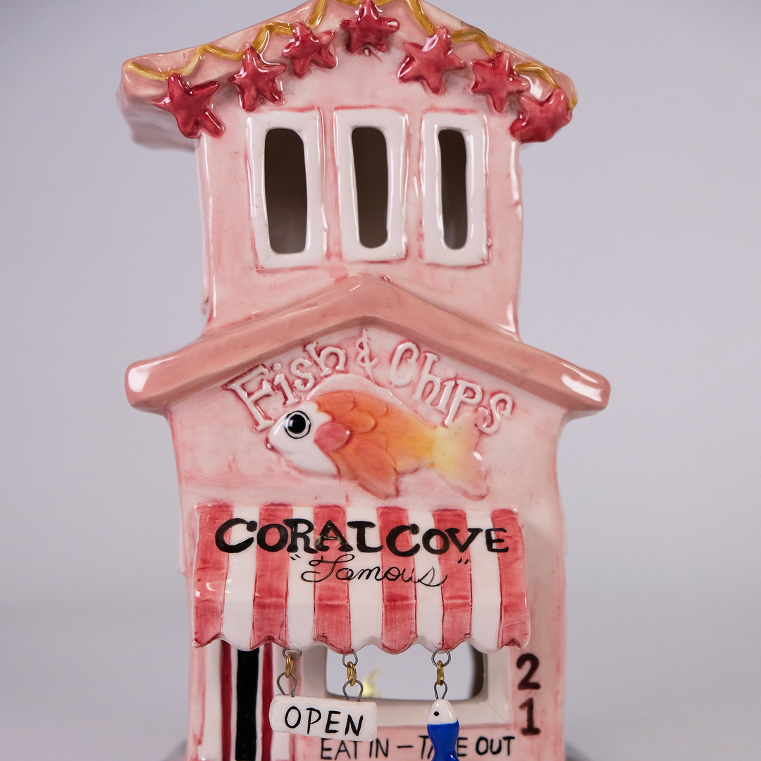 Clayworks Coral Cove Fish Chips Candle House