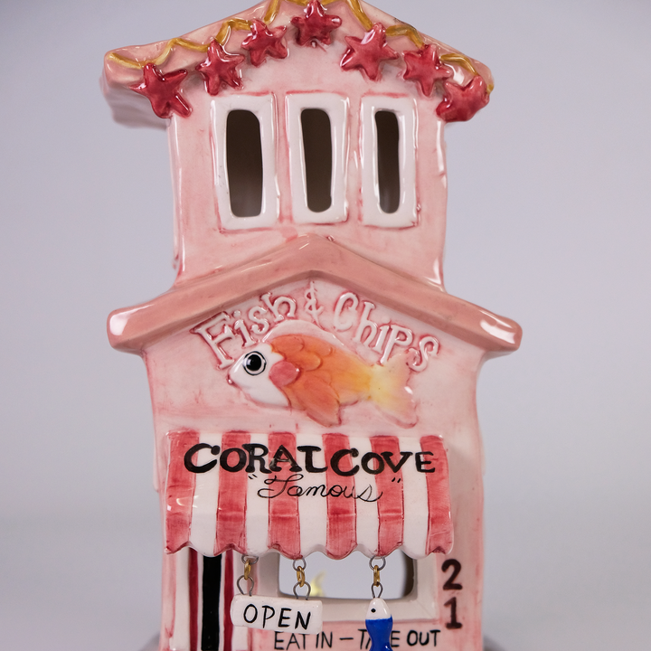 Clayworks Coral Cove Fish Chips Candle House