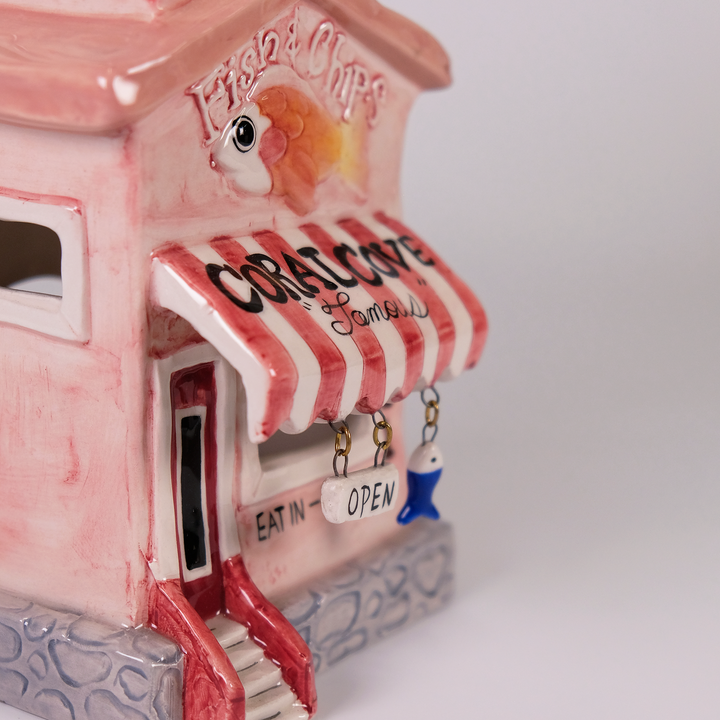 Clayworks Coral Cove Fish Chips Candle House