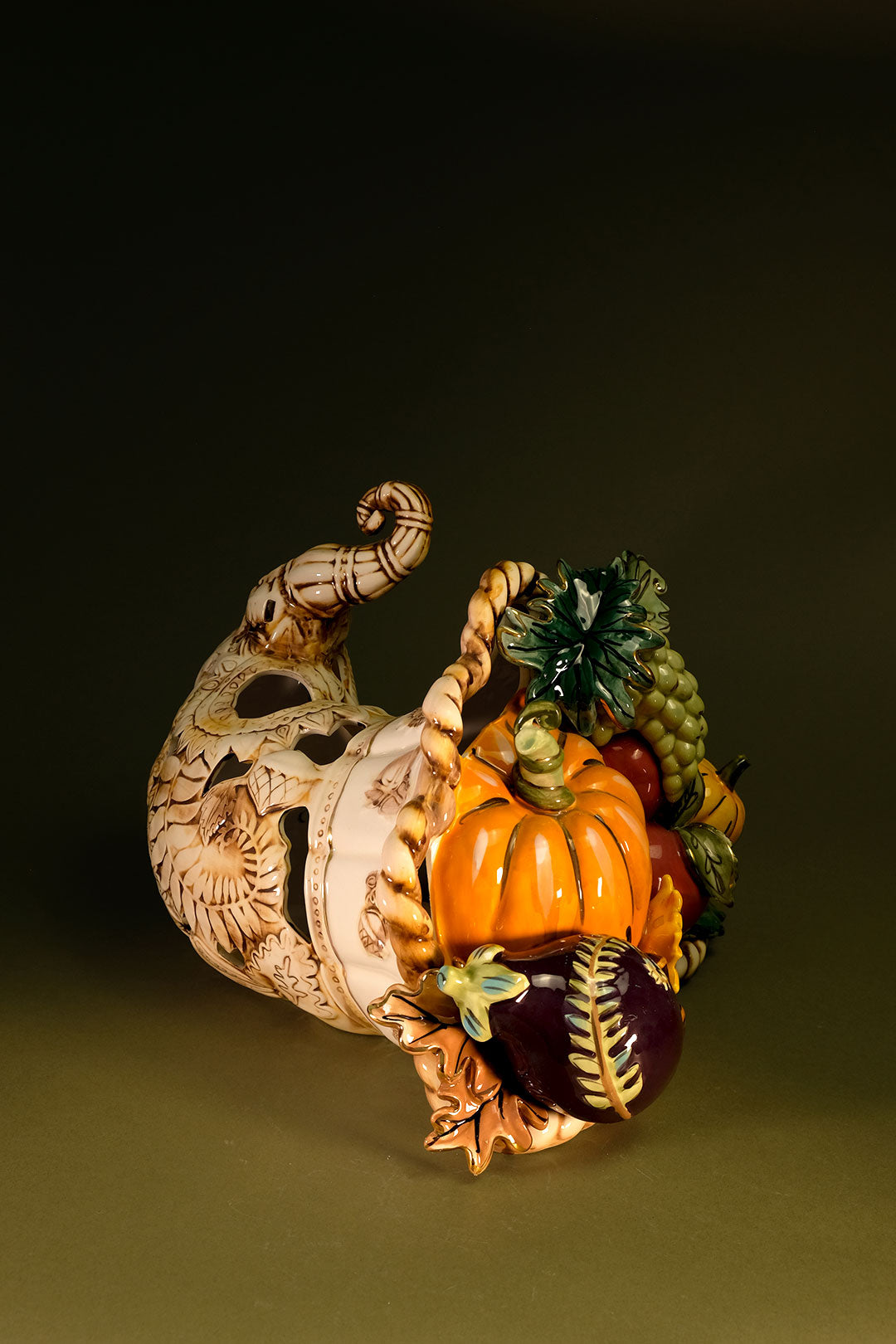 Bountiful Thanksgiving Cornucopia Tealight Holder