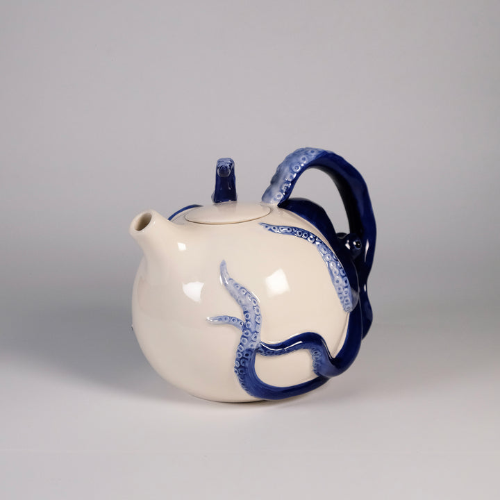 Blue Circular Octopus Teapot