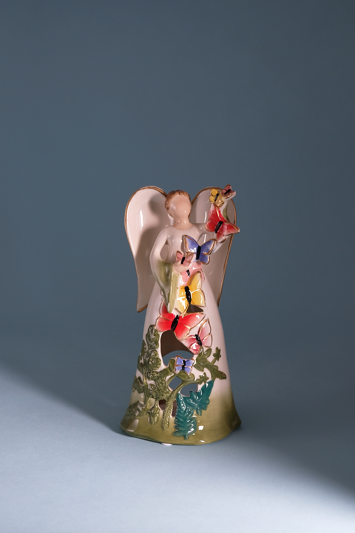 Angel with Butterflies Tealight Holder