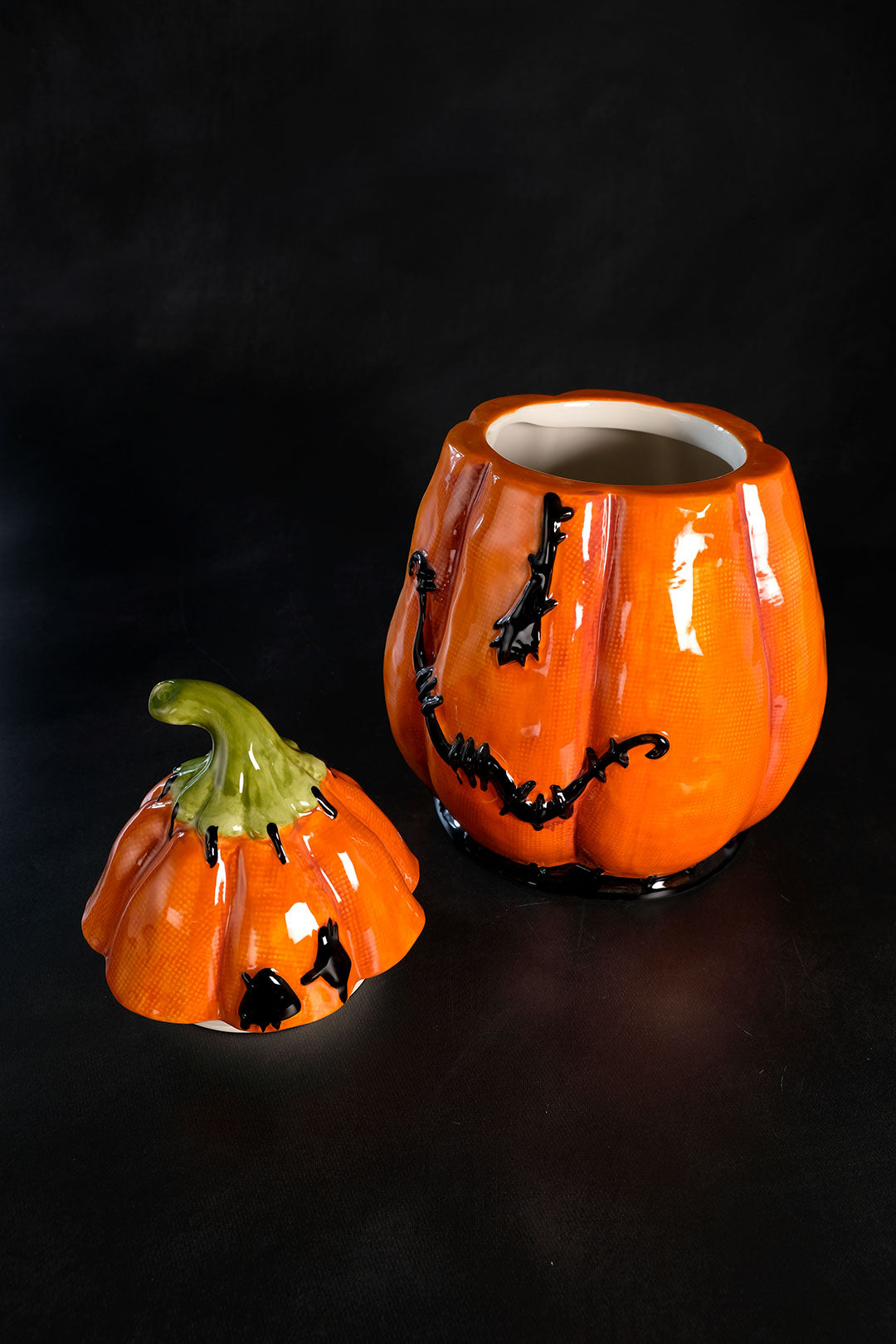 Clayworks Stitched Pumpkin Canister Tall