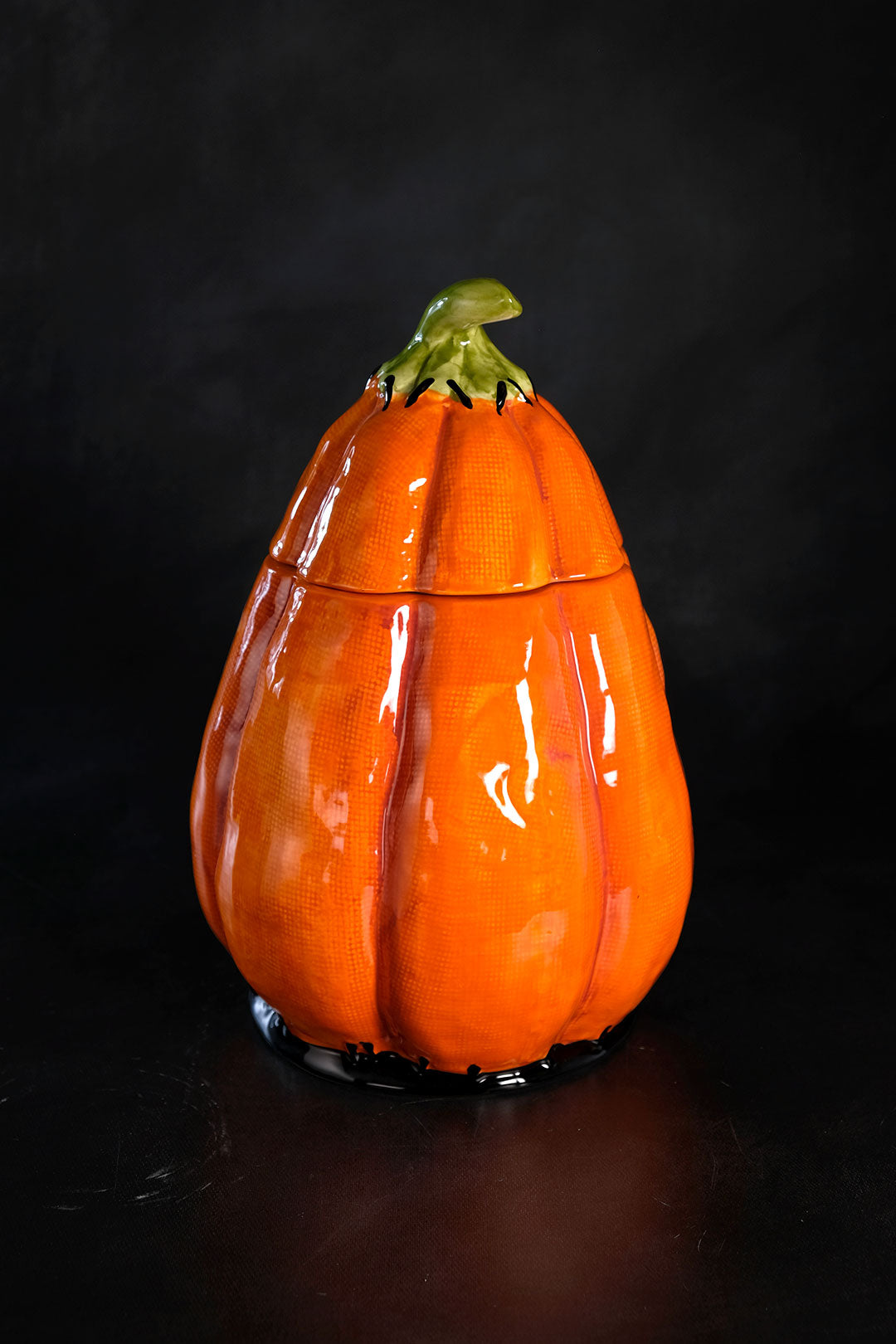 Clayworks Stitched Pumpkin Canister Tall