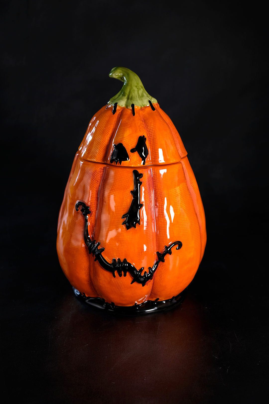Clayworks Stitched Pumpkin Canister Tall