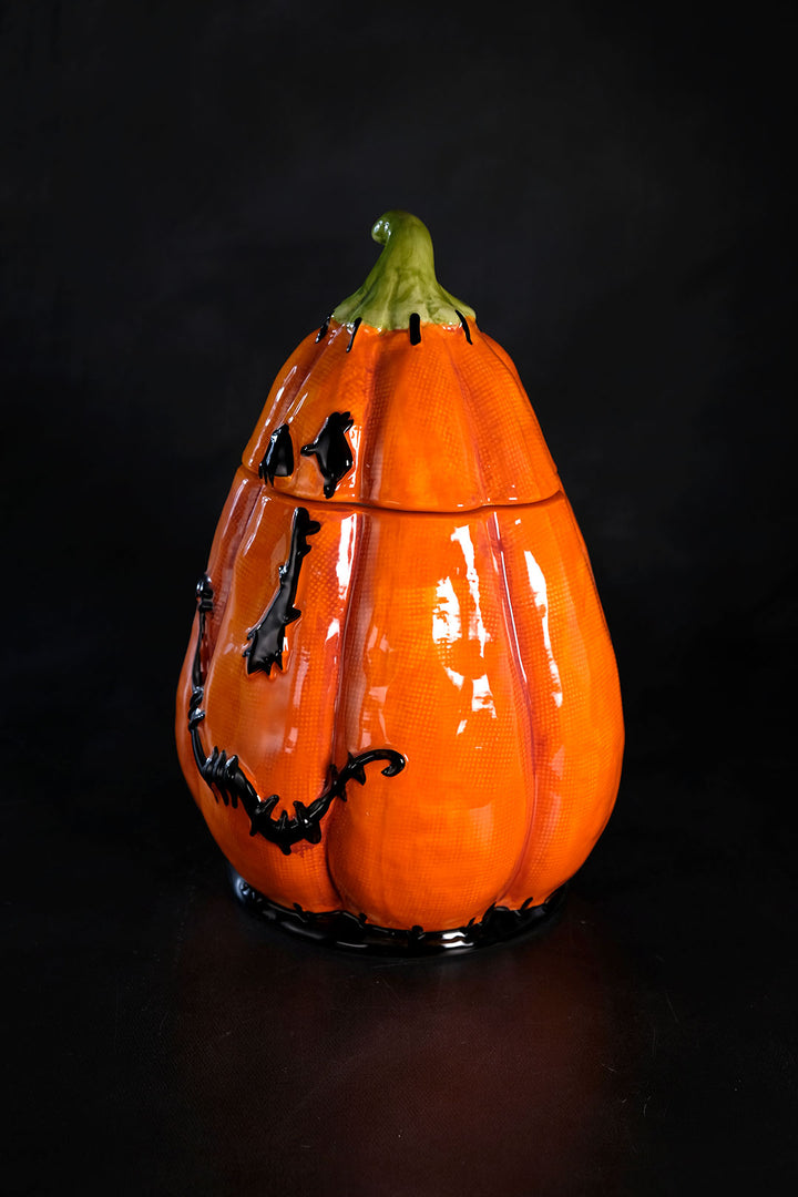 Clayworks Stitched Pumpkin Canister Tall