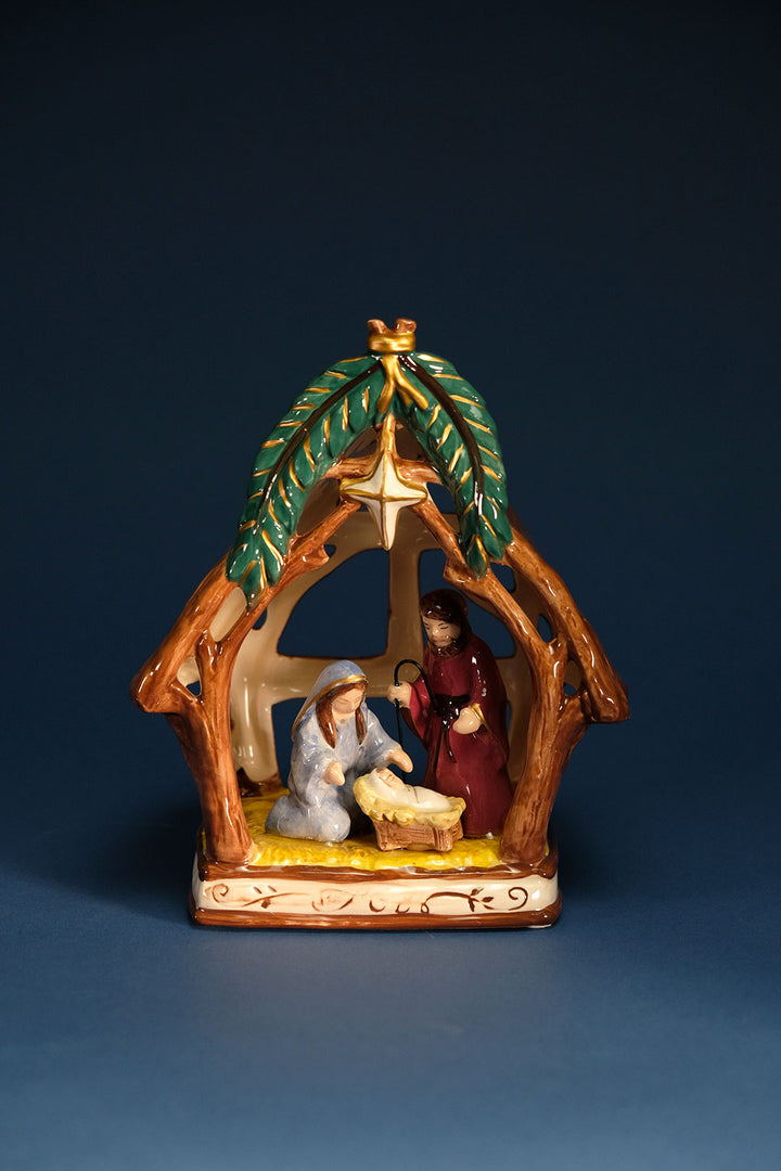 Colored Nativity Candle House