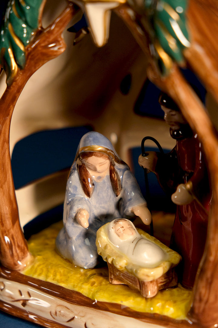 Colored Nativity Candle House
