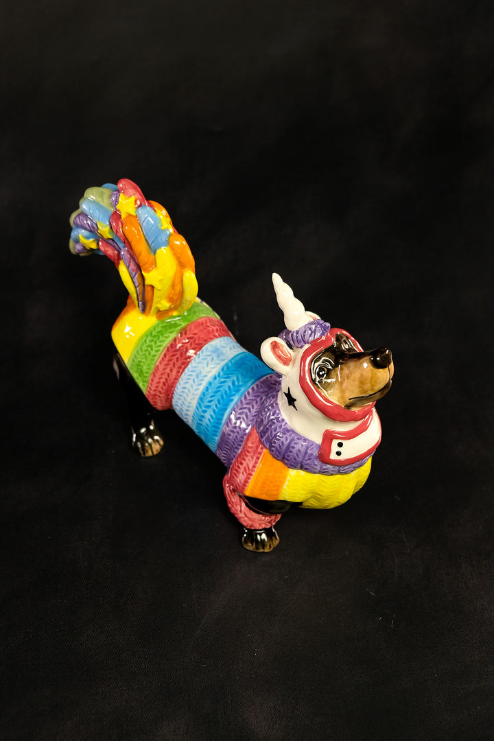 Dachshund As Unicorn Figurine