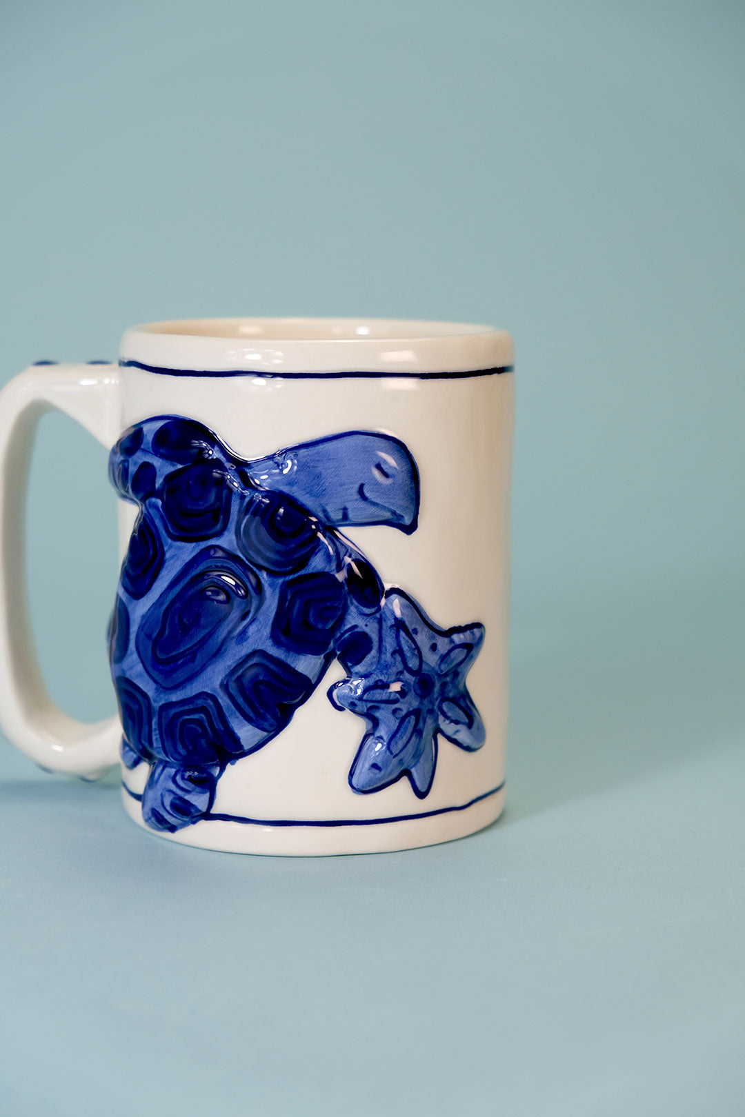 MAGIC SEA TURTLE MUG - COBALT BLUE