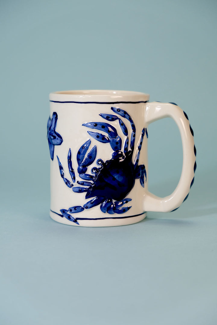 MAGIC SEA CRAB MUG - COBALT BLUE
