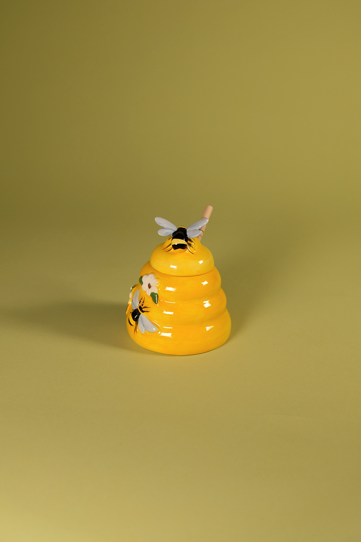Yellow Hive Honey Pot