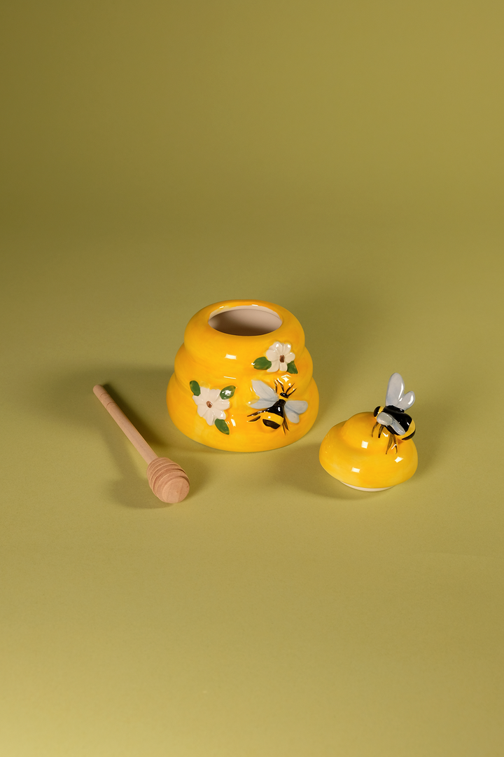Yellow Hive Honey Pot