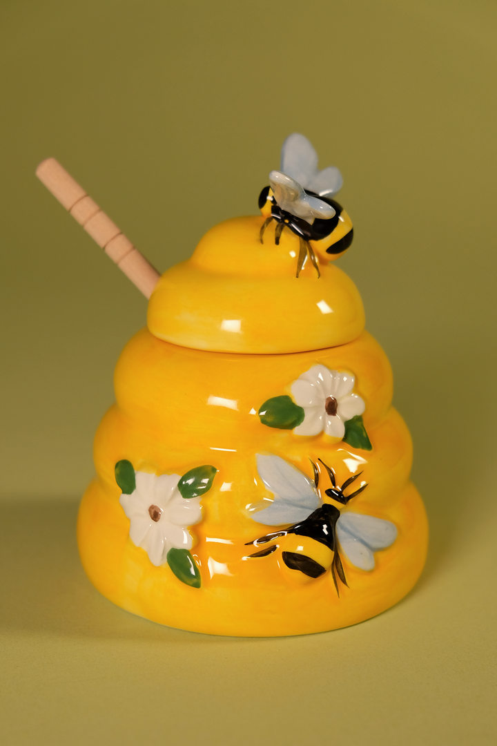 Yellow Hive Honey Pot