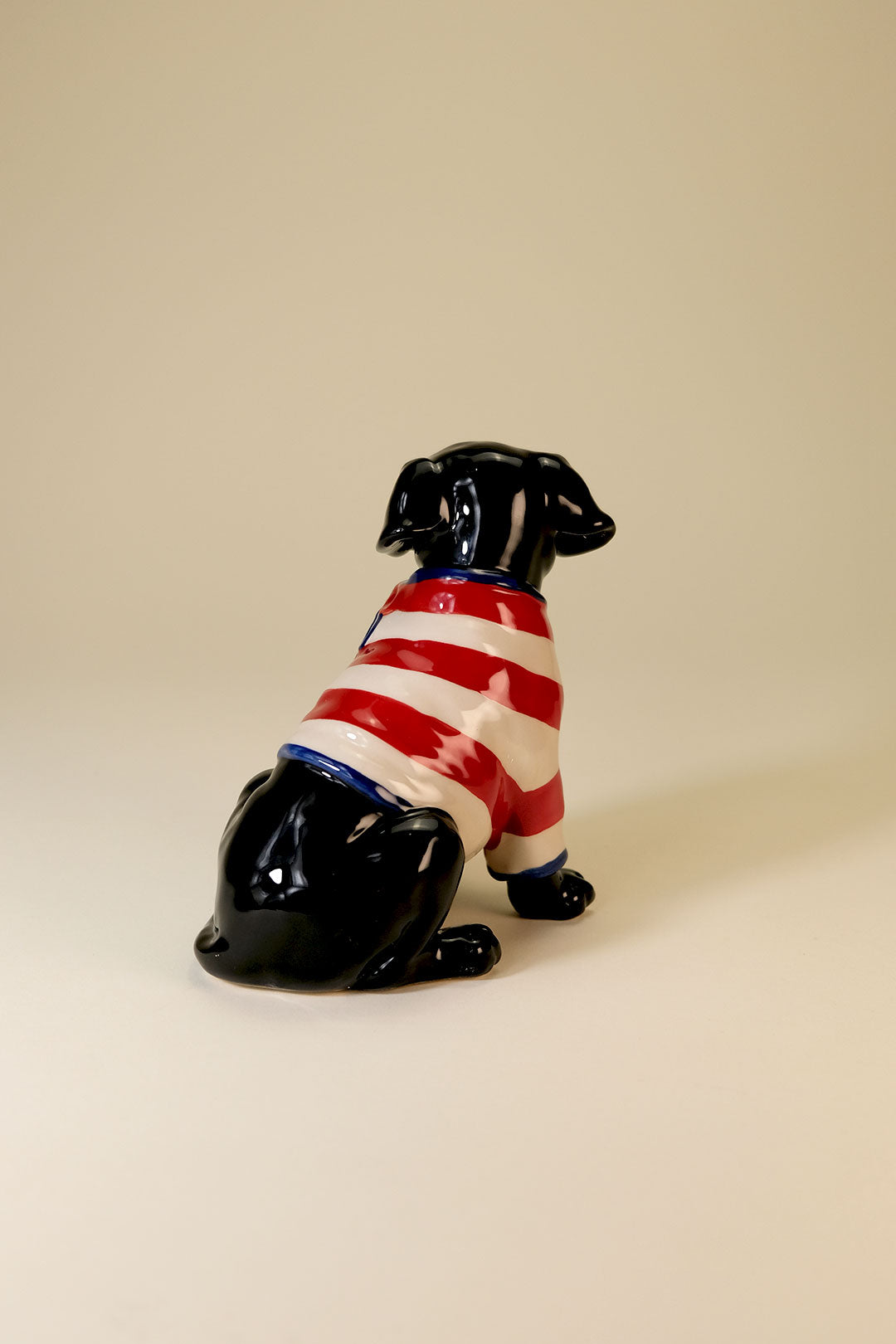 Clayworks Patriotic Black Lab Dog Figurine