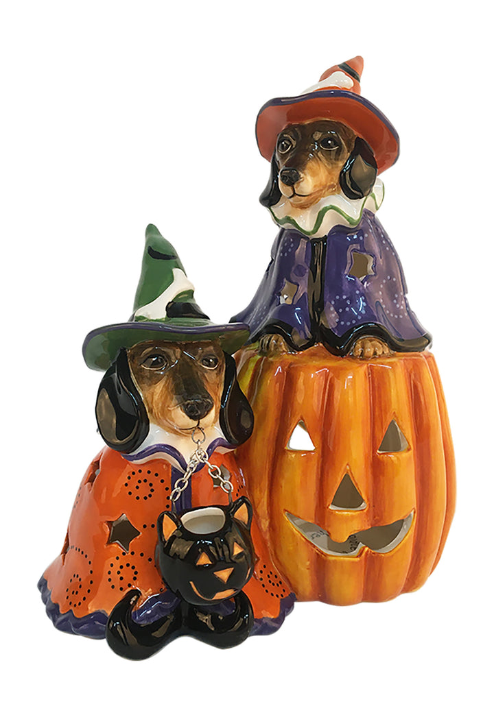 CLAYWORKS HARRY AND HERMIONE DACHSHUNDS TEALIGHT HOLDER