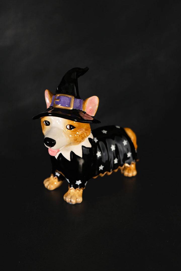 Corgi Witch Dog Figurine