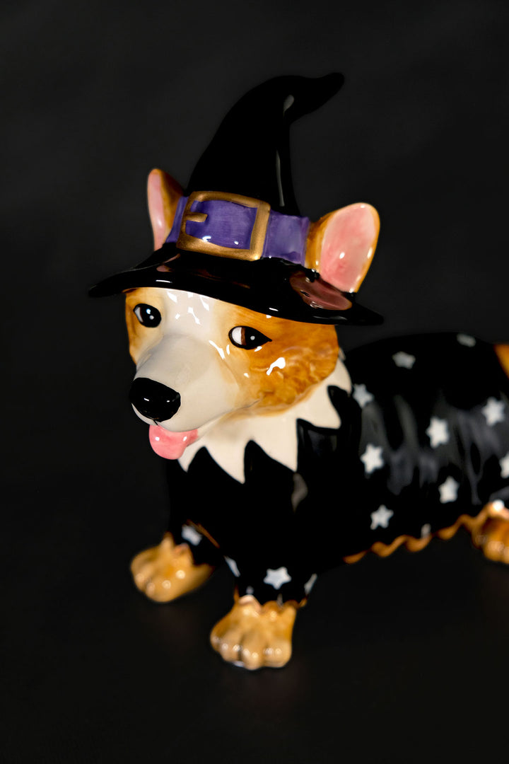 Corgi Witch Dog Figurine