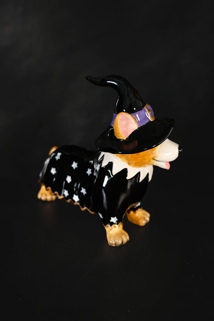 Corgi Witch Dog Figurine