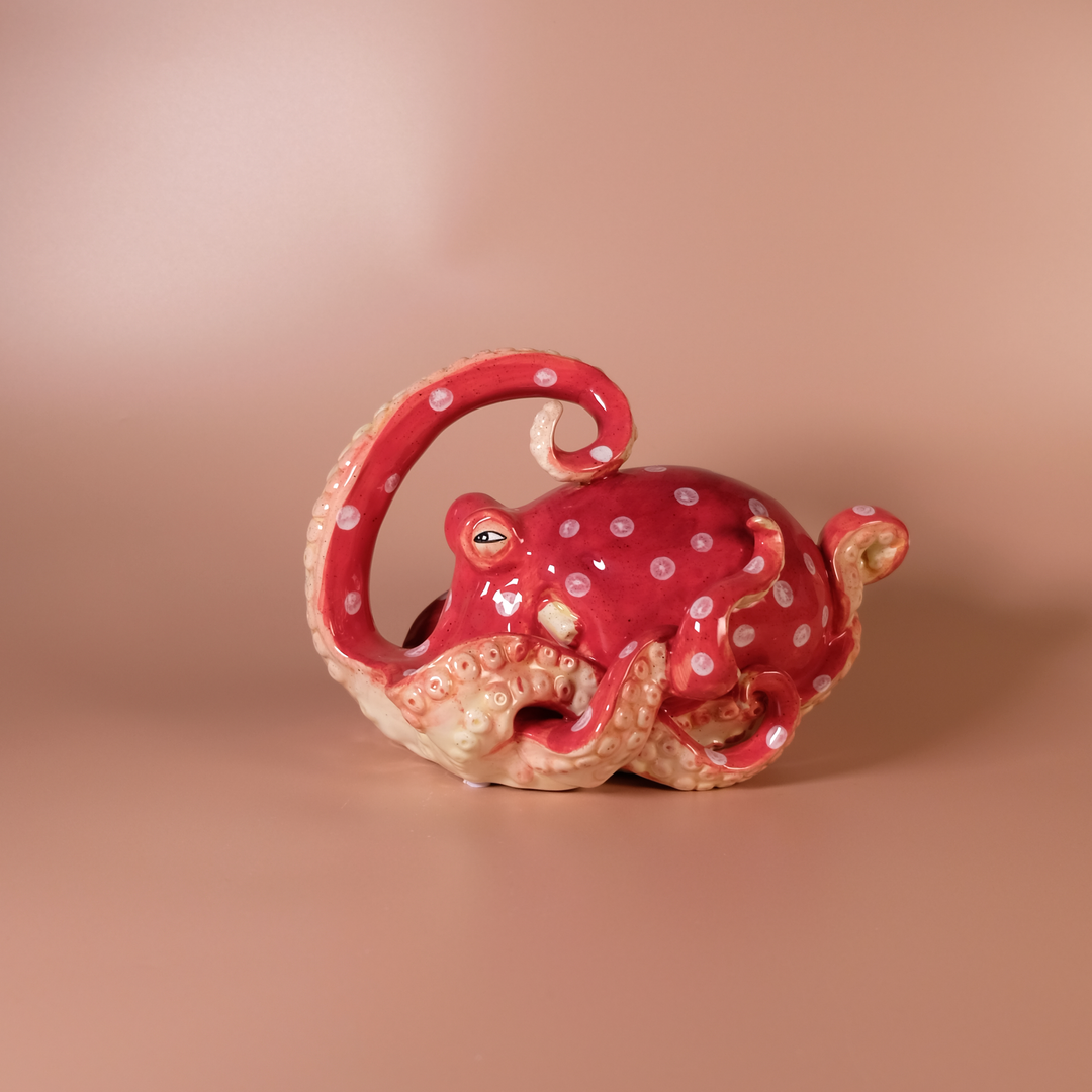 Red Octopus Figurine
