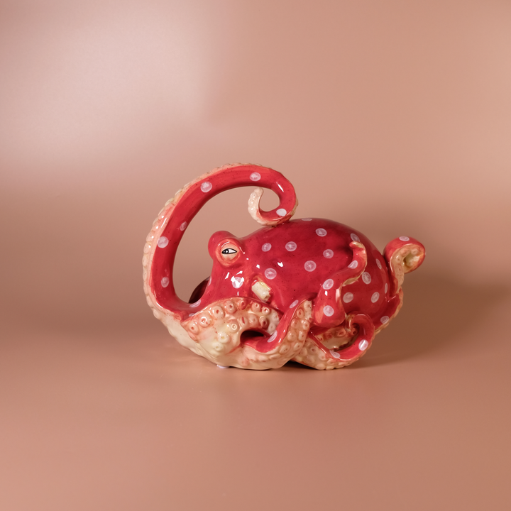 Red Octopus Figurine