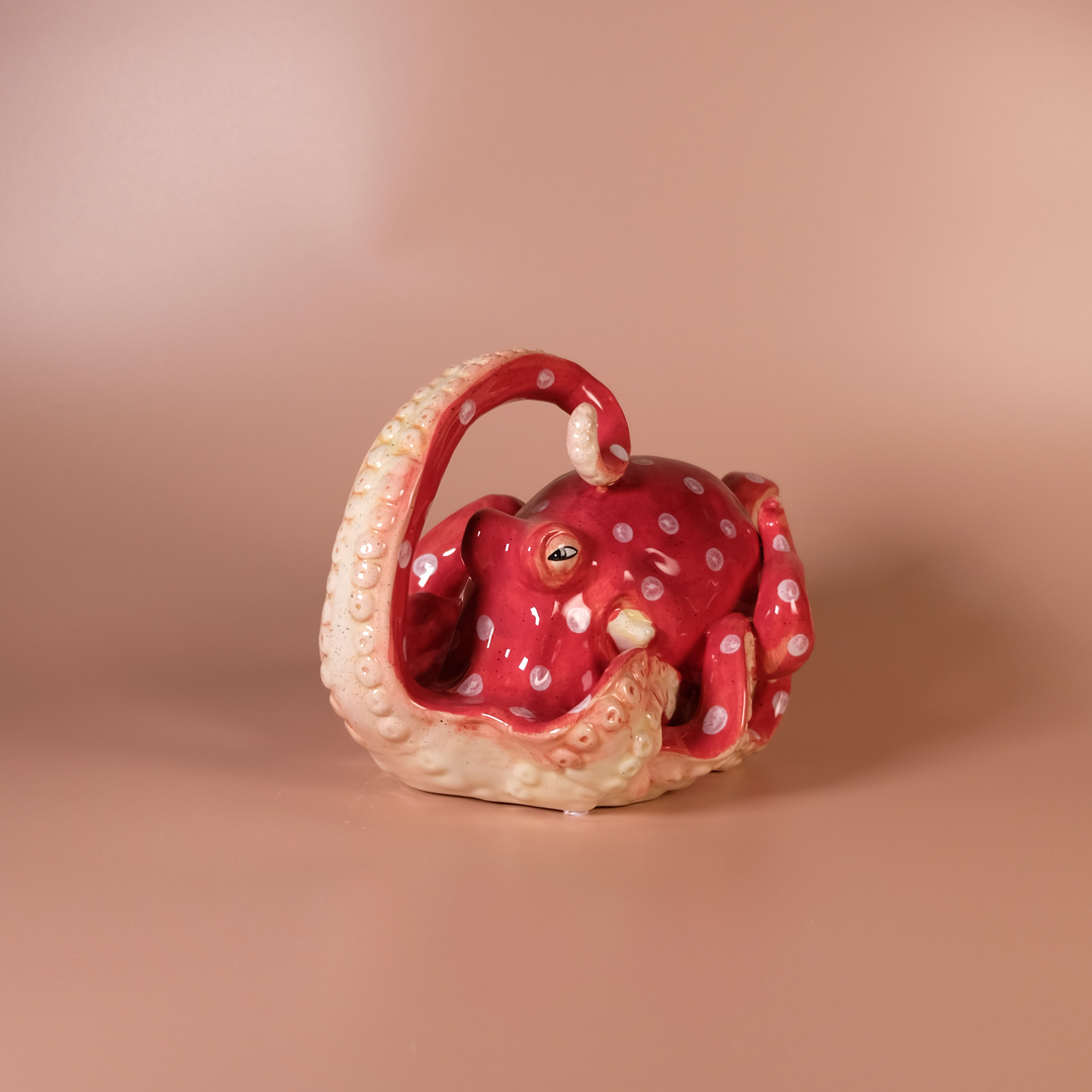 Red Octopus Figurine