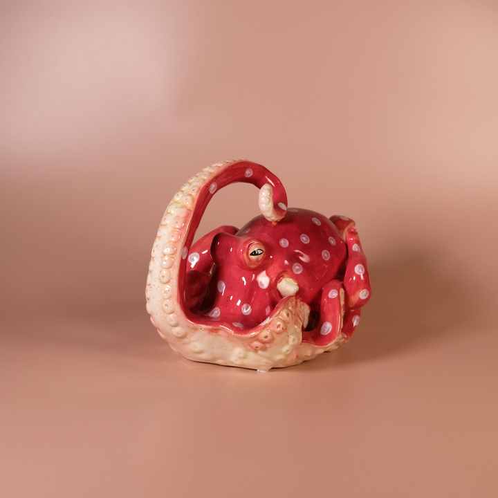 Red Octopus Figurine
