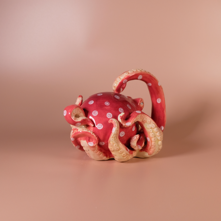 Red Octopus Figurine