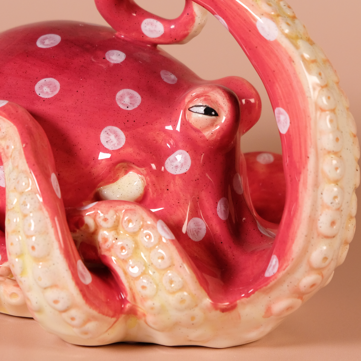 Red Octopus Figurine