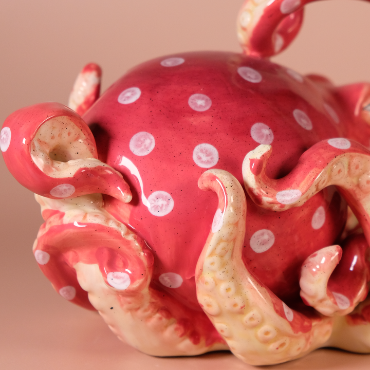 Red Octopus Figurine