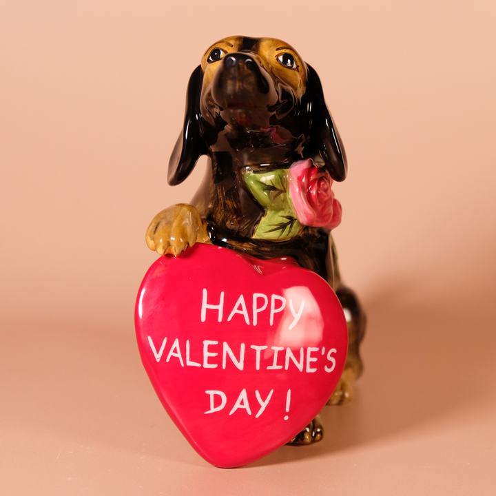 Happy Galentine's Day Dog Figurine