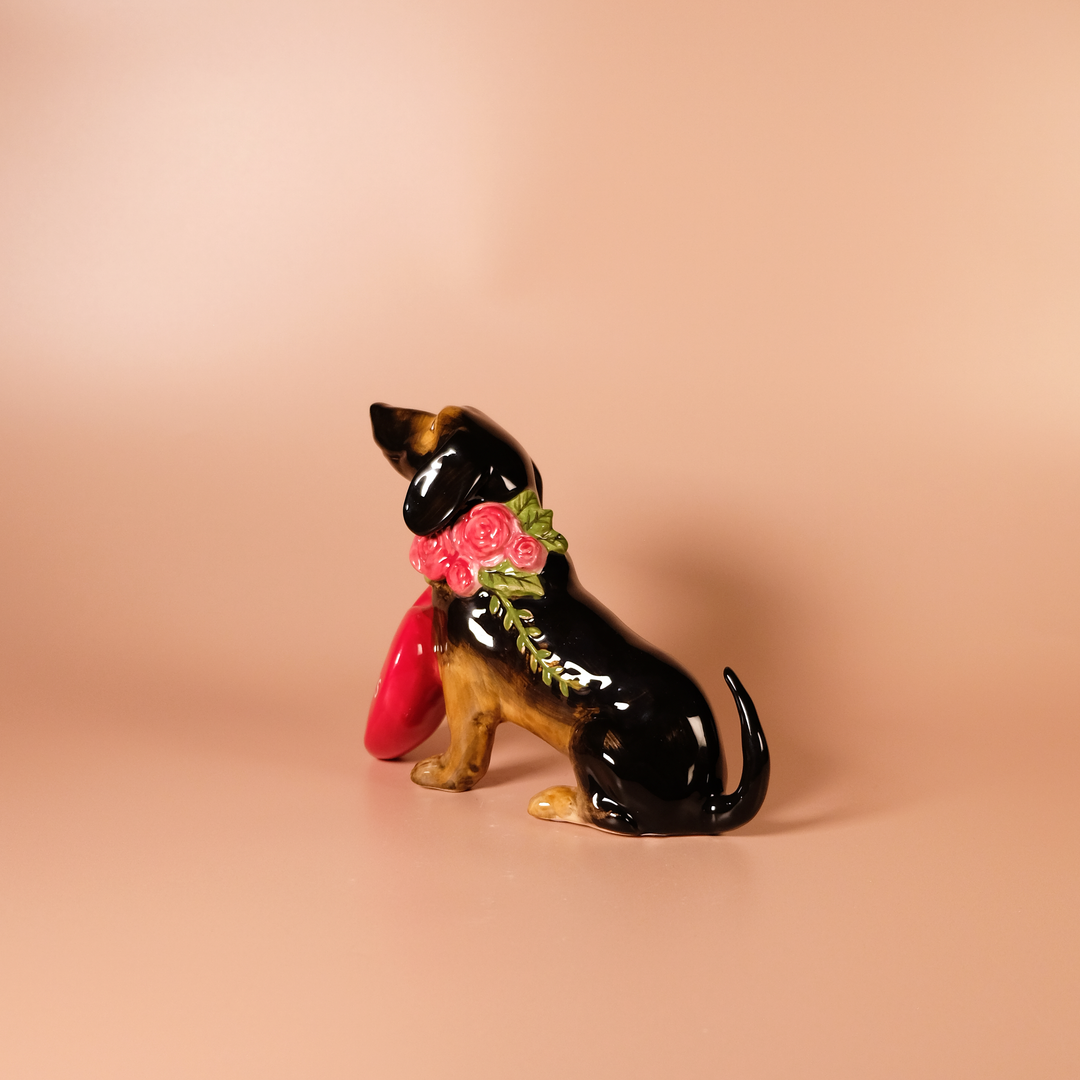 Happy Galentine's Day Dog Figurine