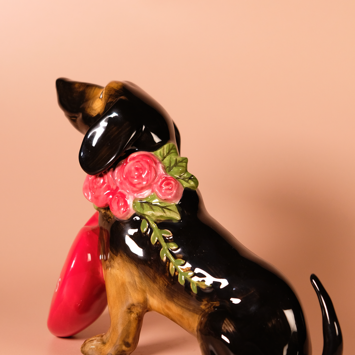 Happy Galentine's Day Dog Figurine
