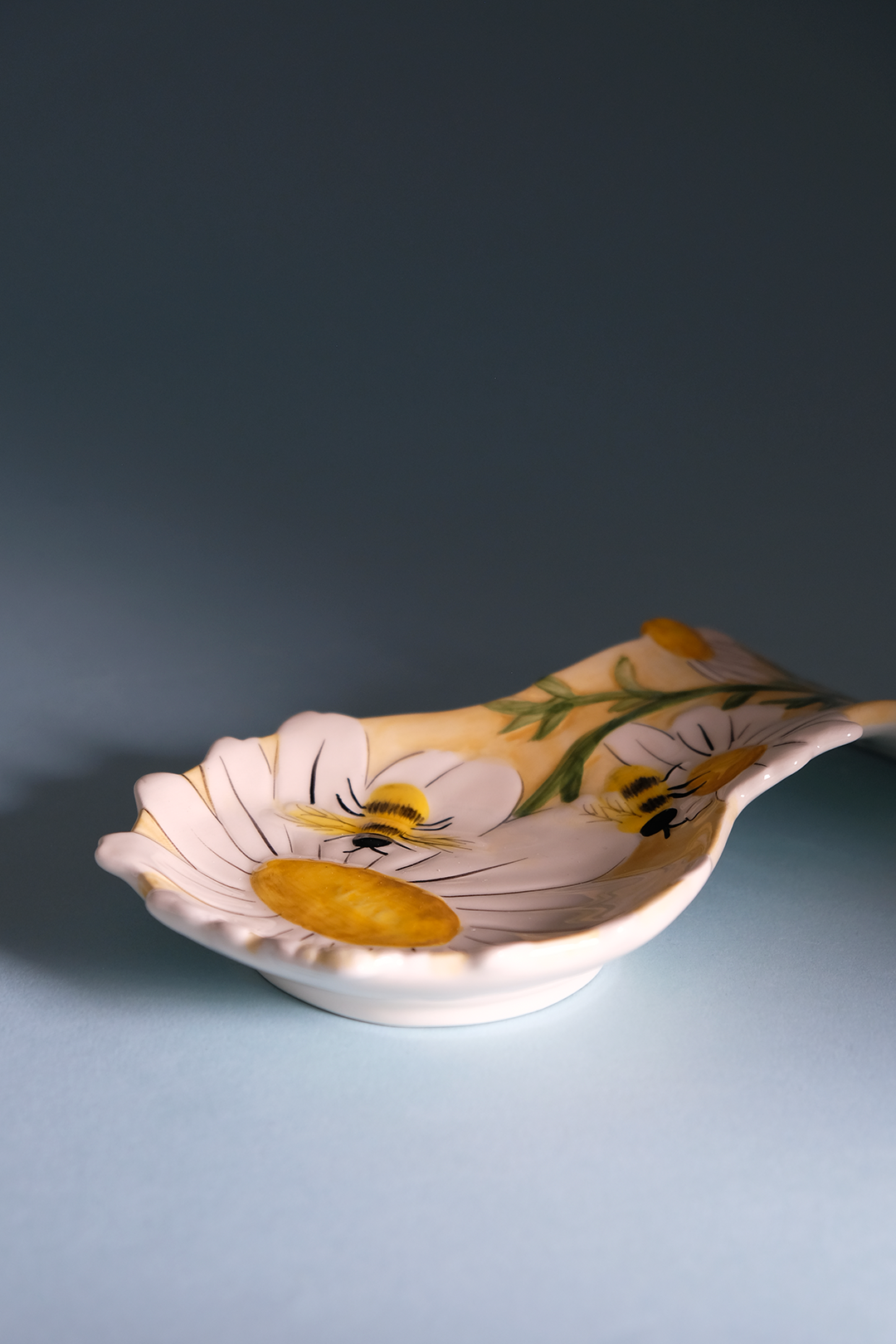Flower and Honey Bee Spoon Rest