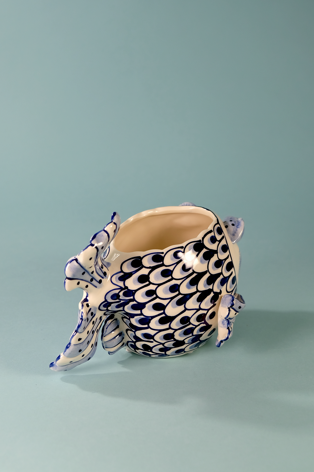 Blue and White Fish Planter