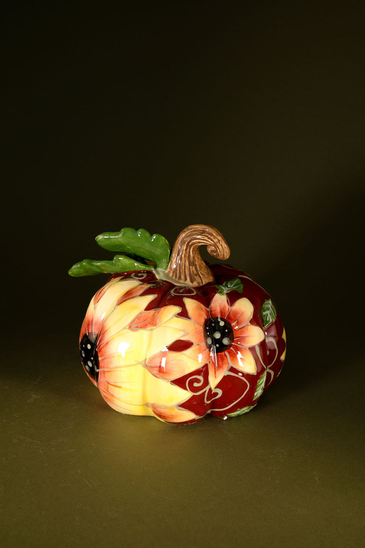 Harvest Blooms Pumpkin Figurine