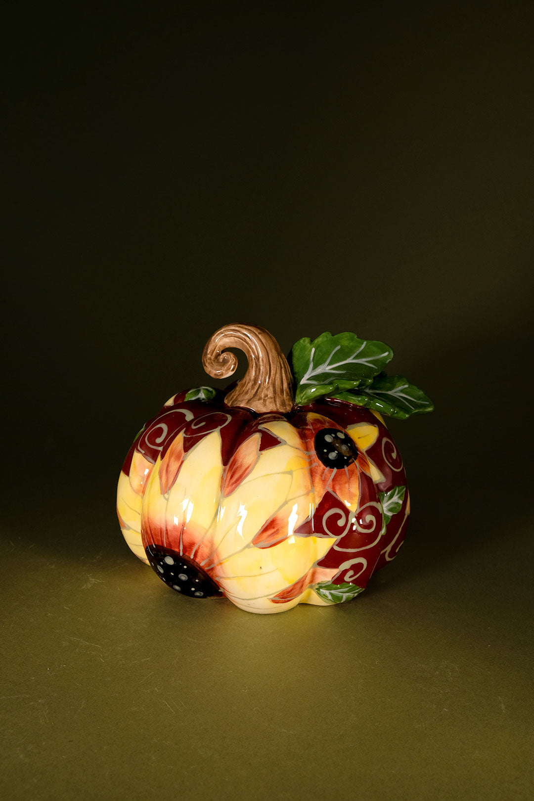 Harvest Blooms Pumpkin Figurine