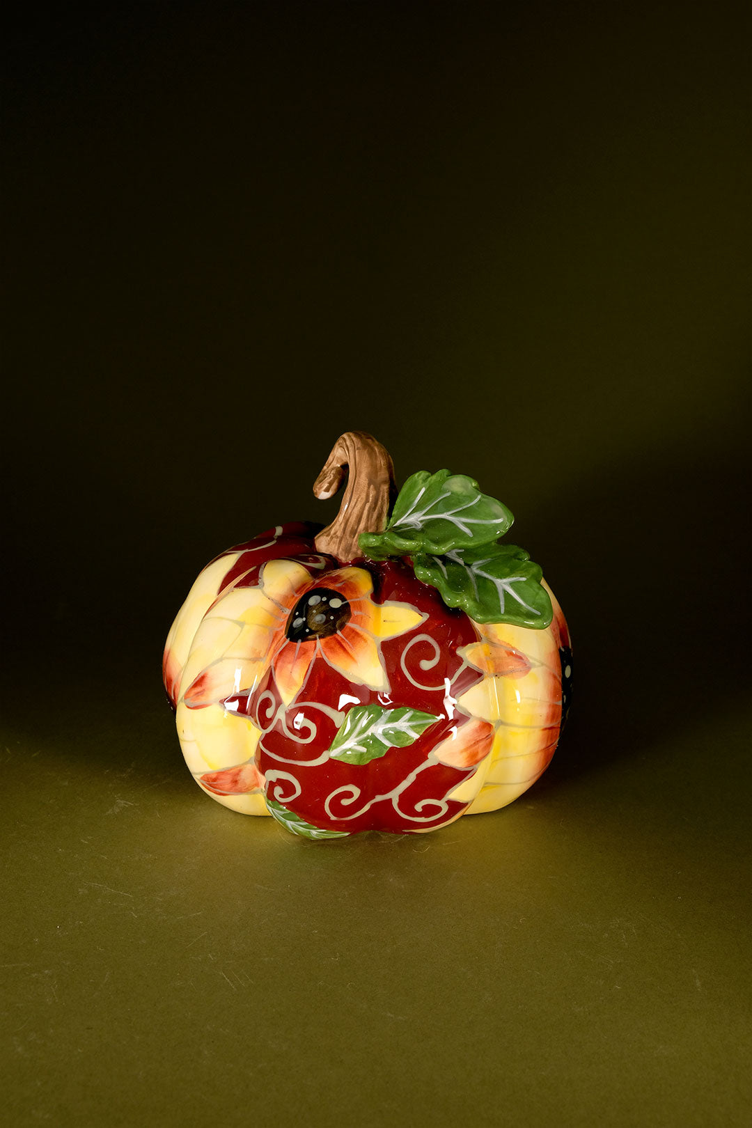 Harvest Blooms Pumpkin Figurine