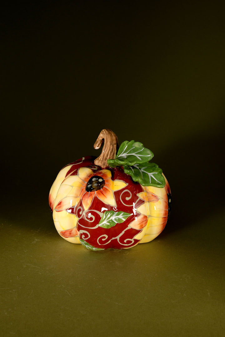 Harvest Blooms Pumpkin Figurine