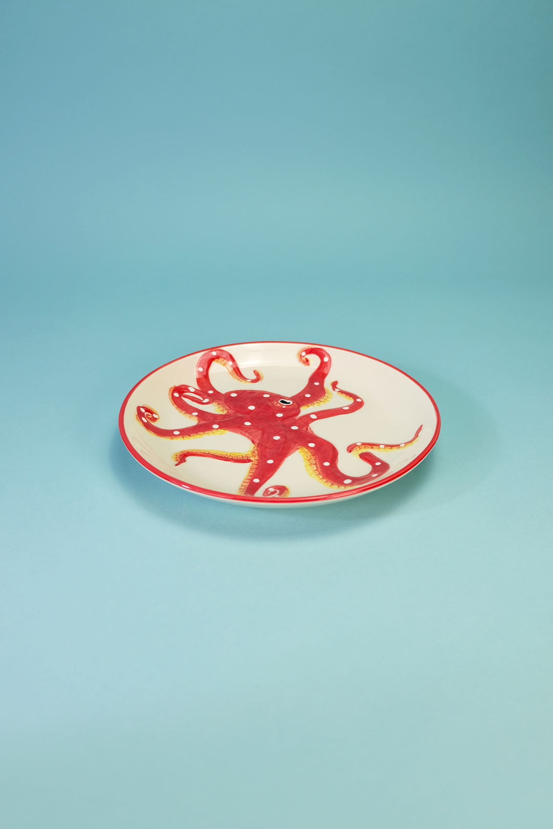 Red Octopus Dinner Plate